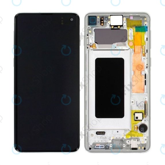 Samsung Galaxy S10 G973F - LCD zaslon + zaslon osjetljiv na dodir + okvir (Prism White) - GH82-18850B, GH82-18835B Originalni servisni paket