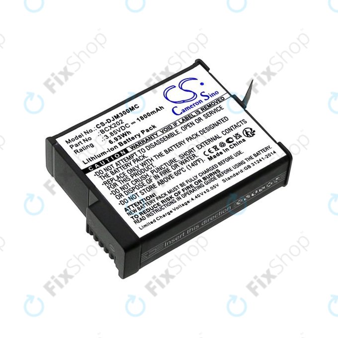 Baterija za DJI Osmo Action 3, Action 4, 1800mAh, Li-Ion, 3.85V, BCX202, HQ