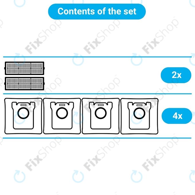 Set rezervnih dijelova za BOSCH GAS 25 (2x Filter, 4x Vrećica za prašinu)