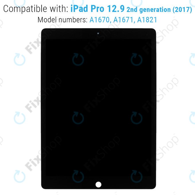 Apple iPad Pro 12.9 (2nd Gen 2017) - LCD zaslon + zaslon osjetljiv na dodir + IC ploča (Black) Refurbished