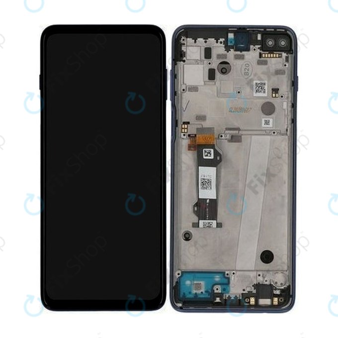 Motorola Moto G 5G Plus XT2075 - LCD zaslon + zaslon osjetljiv na dodir + okvir (Surfing Blue) - 5D68C16996 Originalni servisni paket