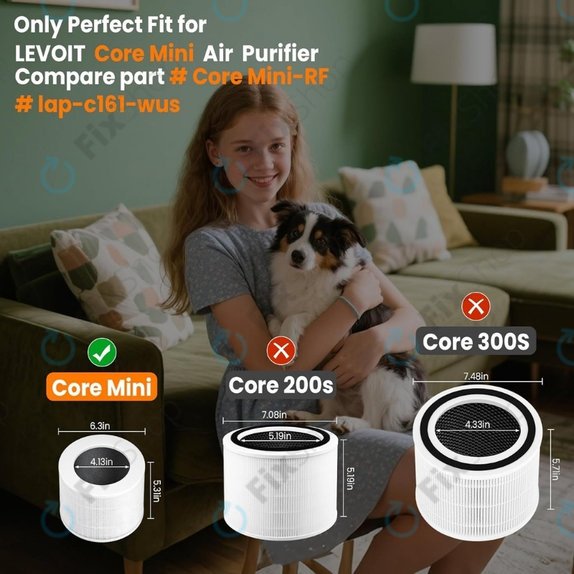 Levoit Core Mini - HEPA filter 3-u-1 (Aktivni ugljen) (2 kom)