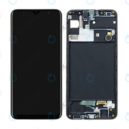 Samsung Galaxy A30s A307F - LCD zaslon + zaslon osjetljiv na dodir + okvir (Prism Crush Black) - GH82-21189A, GH82-21190A, GH82-21191A, GH82-21329A, GH82-21385A Originalni servisni paket