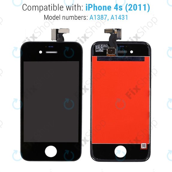 Apple iPhone 4S - LCD zaslon + zaslon osjetljiv na dodir + okvir (crni)