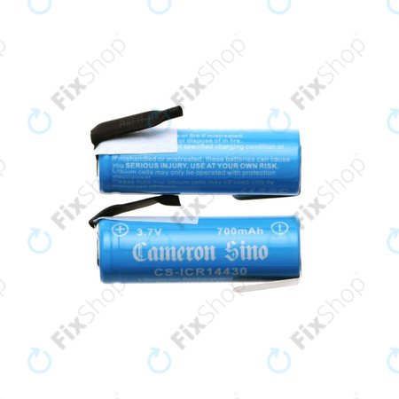 Baterija 14430 s montažnim pločicama, 650mAh, Li-Ion, 3.7V, HQ