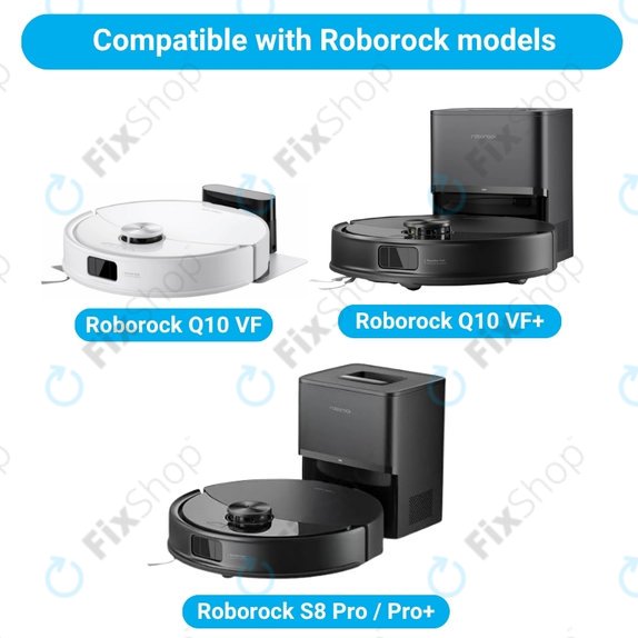 Set rezervnih dijelova za Xiaomi Roborock Q10 VF, Q10 VF+, S8 Pro, S8 Pro Plus (1x Glavna četka, 2x Filter, 2x Bočna četka, 2x Krpa za brisanje, 2x Vrećica za prašinu)