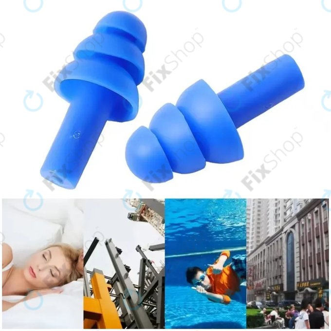 Mekani silikonski čepići za uši, plavi, par