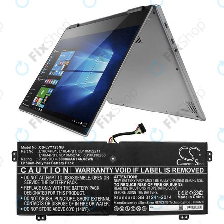 Punjač za Lenovo Yoga 720-13, 730-13, 6000mAh, Li-Pol, 7.68V, L16L4PB1, HQ