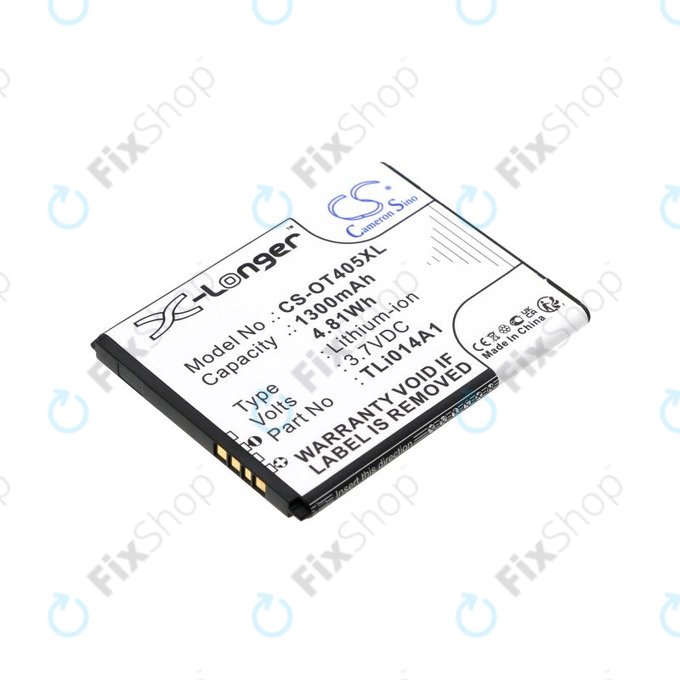 Baterija za Alcatel OneTouch Evolve, 1300mAh, Li-Ion, 3.7V, TLi014A1, HQ