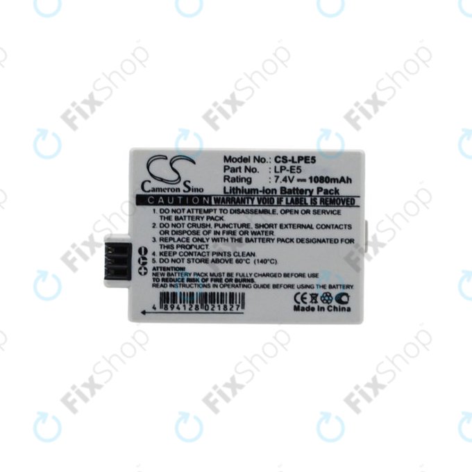 Canon EOS 450D, 500D, 1000D, Kiss F, Kiss X2, Kiss X3, Rebel T1i, XS, XSi - Baterija LP-E5 Li-Ion 1080mAh HQ
