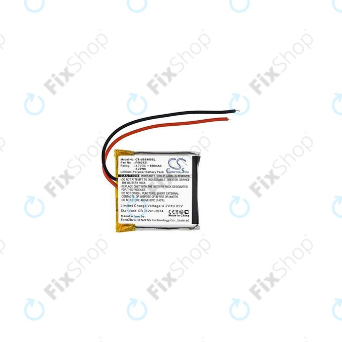 JBL Synchros S400BT, Tune 500BT, 600BT - Baterija P062831 600mAh HQ