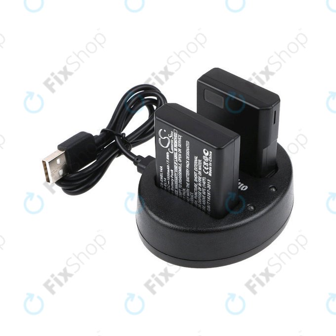 2 baterije s punjačem zaNikon Coolpix P7000, P7700, D3100, D3200, D5100, 1030mAh, Li-Ion, 7.4V, EN-EL14, HQ