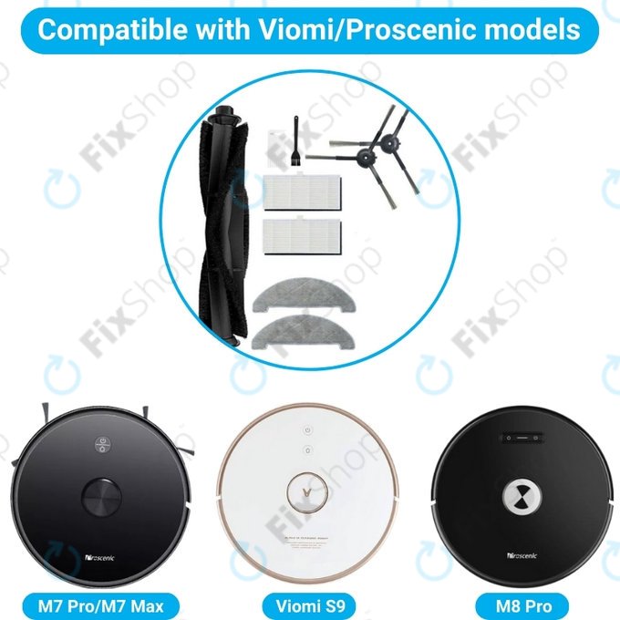 Xiaomi Viomi S9, Proscenic M7 Pro, M7 Max, M8 Pro - Standardni set (Crna)