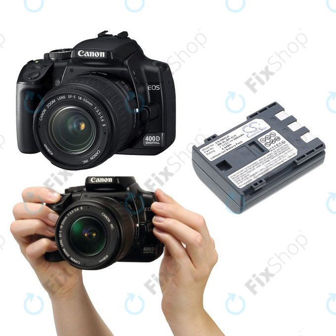 Baterija za Canon EOS 350D, 400D, PowerShot S30, S60, S80, 600mAh, Li-Ion, 7.4V, NB-2LH, HQ