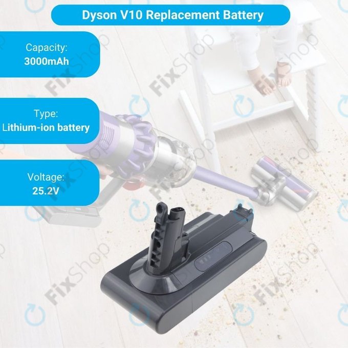 Dyson V10 - Baterija Li-Ion 3000mAh HQ