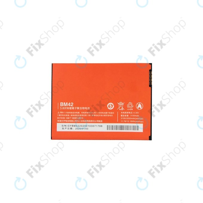 Xiaomi Redmi Note - Baterija BM42 3100mAh