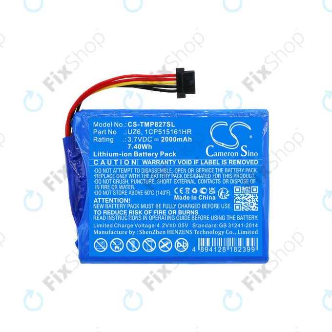 Baterija za TomTom Pro 8270, Pro 8275, 2000mAh, Li-Ion, 3.7V, UZ6, HQ