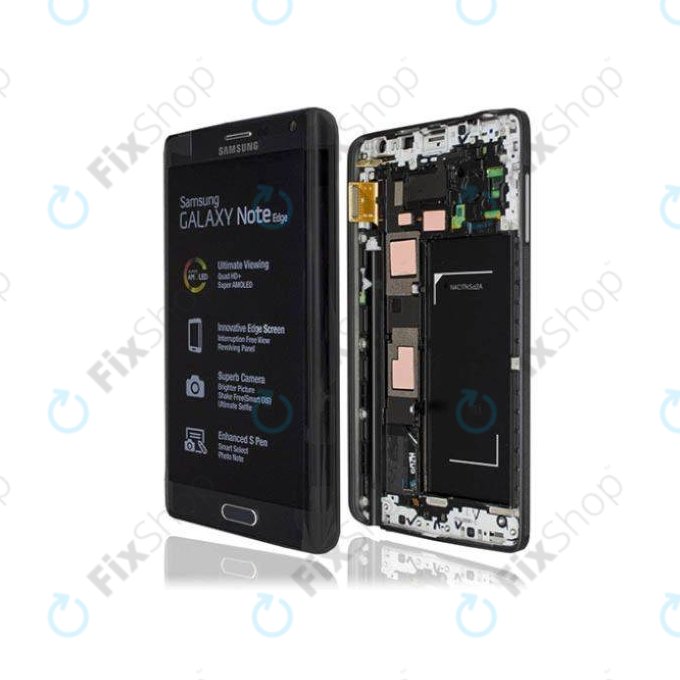 Samsung Galaxy Note Edge N915FY - LCD zaslon + zaslon osjetljiv na dodir + okvir (crni) - GH97-16636A Originalni servisni paket