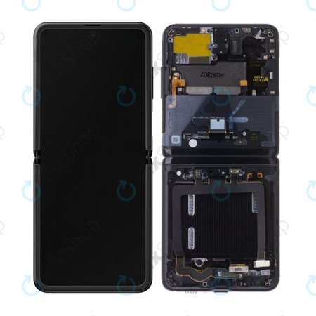 Samsung Galaxy Z Flip F700N - LCD zaslon + zaslon osjetljiv na dodir + okvir (zrcalno crni) - GH82-22215A Originalni servisni paket