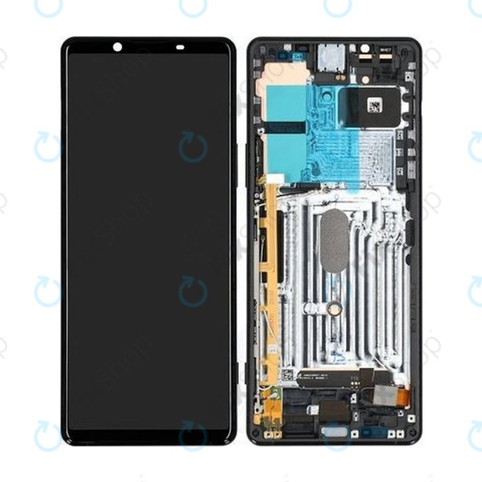 Sony Xperia 1 II - LCD zaslon + zaslon osjetljiv na dodir + okvir (crni) - A5019821A Originalni servisni paket