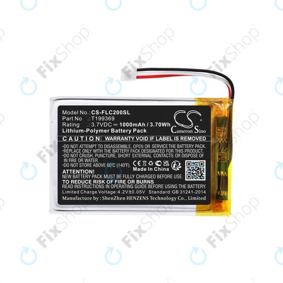 Baterija za FLIR C2, C3, 1000mAh, Li-Pol, 3.7V, T199369, HQ