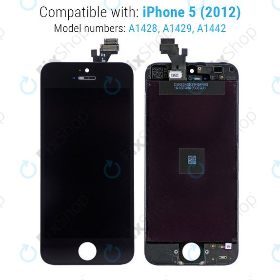 Apple iPhone 5 - LCD zaslon + zaslon osjetljiv na dodir + okvir (crni)