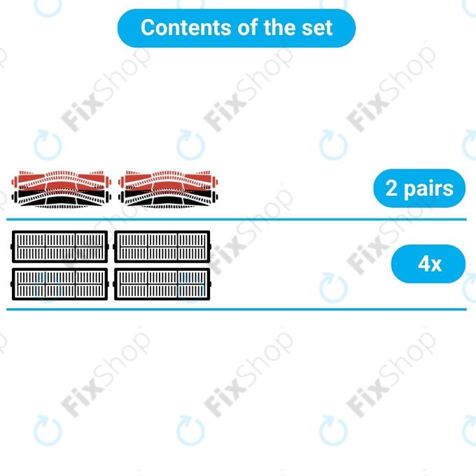 Set rezervnih dijelova za Roborock Dyad Pro (2 para glavnih četki, 4x Filter)