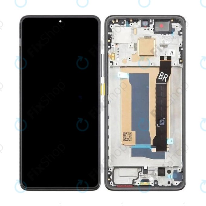 Zaslon za Xiaomi Poco X7 Pro, Zaslon osjetljiv na dodir s okvirom, Yellow, 56000100O1000, Genuine Service Pack