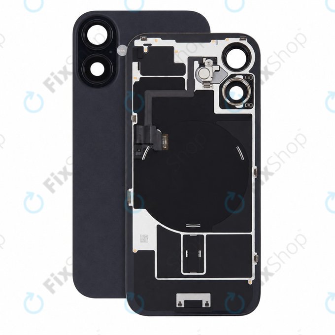 Staklo stražnjeg kućišta za iPhone 16, Black, Pulled A