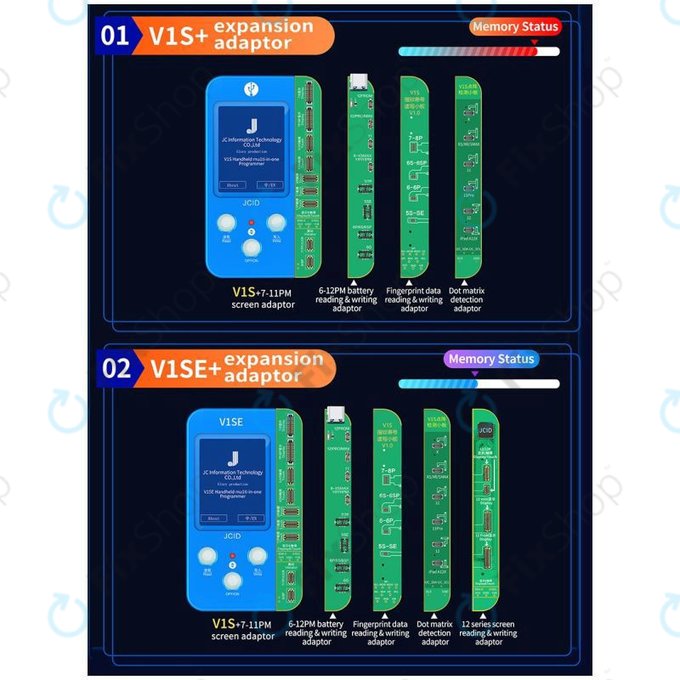 JC V1SE Programmer + LCD, baterija, otisak prsta, Face ID i ploče serije 12 (iPhone 7 - 12 Pro Max)
