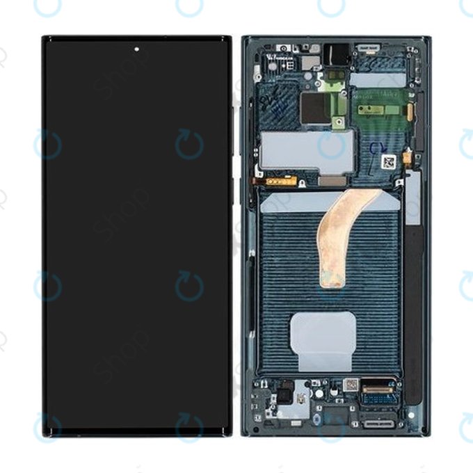 Samsung Galaxy S22 Ultra S908B - LCD zaslon + zaslon osjetljiv na dodir + okvir (zeleni) - GH82-27489D, GH82-27488D Originalni servisni paket