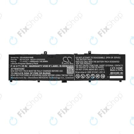 Baterija za Asus UX310, UX310UAK, UX410UQ, 4000mAh, Li-Pol, 11.4V, B31N1535, HQ