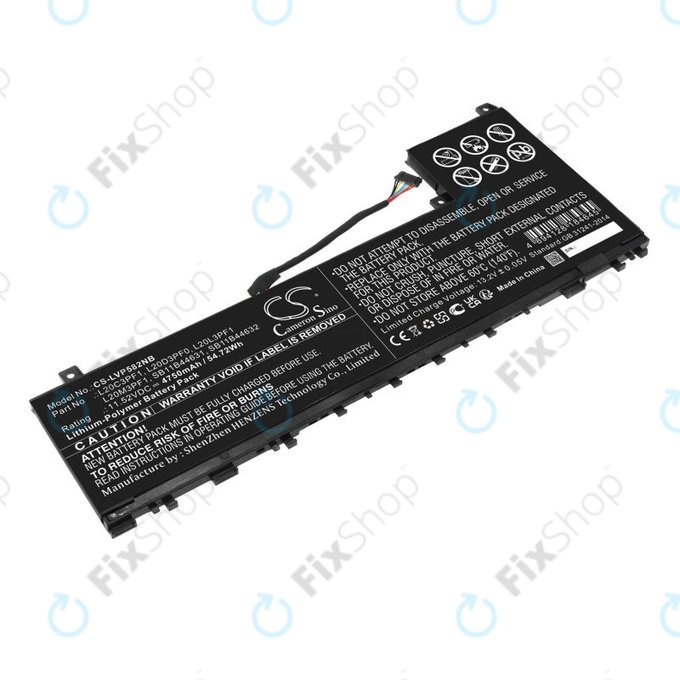 Baterija za Lenovo IdeaPad 5 Pro 14ITL6, 4750mAh, Li-Pol, 11.52V, L20C3PF1, HQ