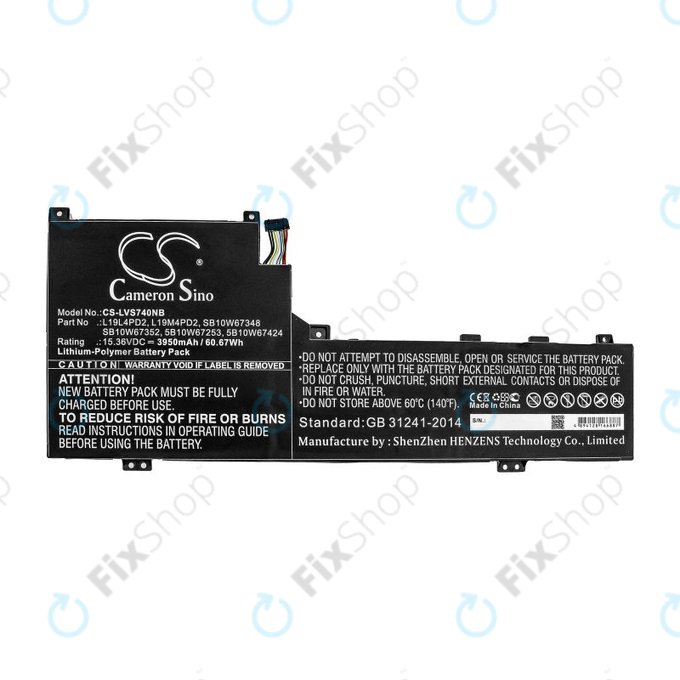 Baterija za Lenovo Yoga S740 14, IdeaPad S740-14IIL, 3950mAh, Li-Pol, 15.36V, L19L4PD2, HQ