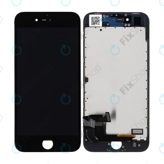 Zaslon In-Cell za iPhone 8, SE (2020), SE (2022), Black, Dodirni ekran s okvirom, FixPremium
