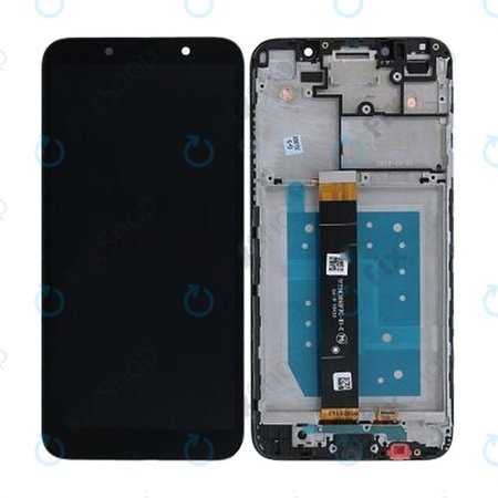 Motorola Moto E6 Play - LCD zaslon + zaslon osjetljiv na dodir + okvir (čelično crna) - 5D68C15720 Originalni servisni paket