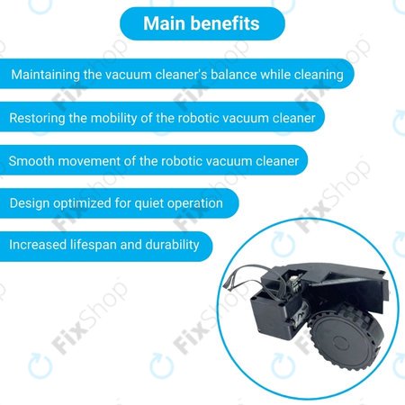 Roidmi EVE Plus - Kotač s motorom (lijevo) (Crna)