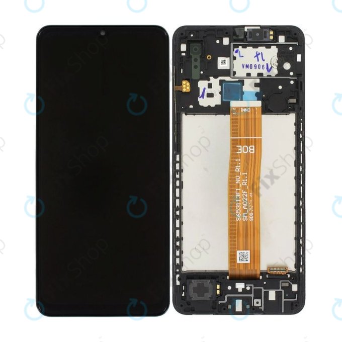 Samsung Galaxy A02 A022F - LCD zaslon + zaslon osjetljiv na dodir + okvir (crni) - GH82-25249A, GH82-25250A Originalni servisni paket