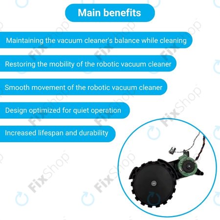 Xiaomi Robot Vacuum X10, Dreame Z10 Pro, L10 Plus, D10 Plus - Kotač s motorom (desno) (Crna)