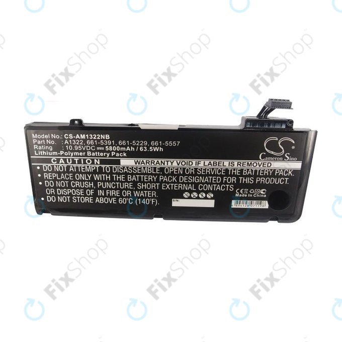 Apple MacBook Pro 13" A1278 (sredina 2009. - Sredina 2012.) - Baterija A1322 5800 mAh HQ