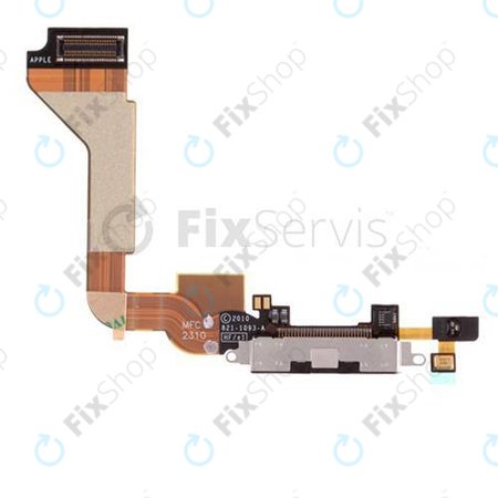 Apple iPhone 4 - Konektor za punjenje + mikrofon + savitljivi kabel (crni)
