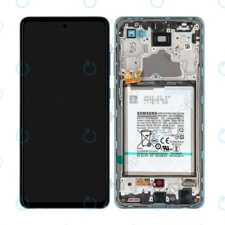Samsung Galaxy A72 A725F, A726B - LCD zaslon + zaslon osjetljiv na dodir + okvir + baterija (Fantastična plava) - GH82-25541B, GH82-25542B Originalni servisni paket