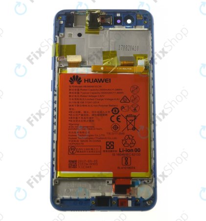 Huawei P10 Lite (WAS-LX1, Warsaw-L21) - LCD zaslon + zaslon osjetljiv na dodir + okvir + baterija (safirno plava) - 02351FSL Genuine Service Pack