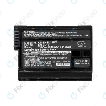 Baterija za Nikon Coolpix D7000, 1600mAh, Li-Ion, 7V, EN-EL15, HQ