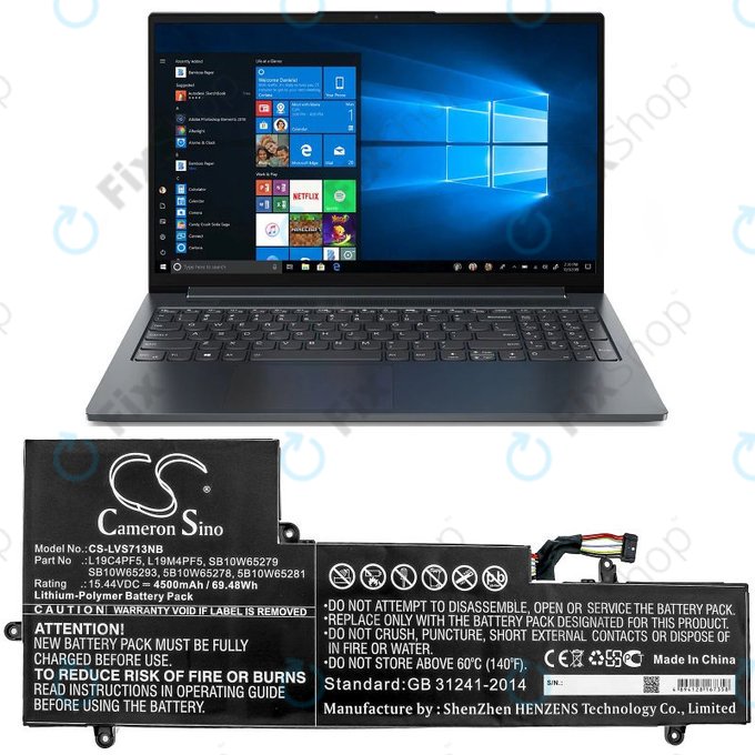 Baterija za Lenovo Yoga Slim 7-15IIL, 4500mAh, Li-Pol, 15.44V, L19C4PF5, HQ