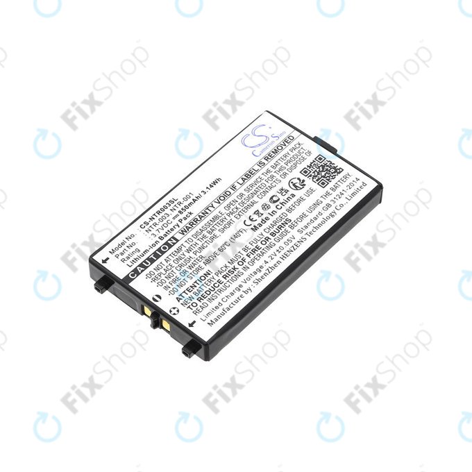 Baterija za Nintendo, 850mAh, Li-Ion, 3.7V, NTR-003, HQ