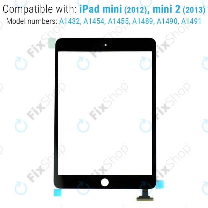 Apple iPad Mini, Mini 2 - Zaslon osjetljiv na dodir + IC konektor (crni)