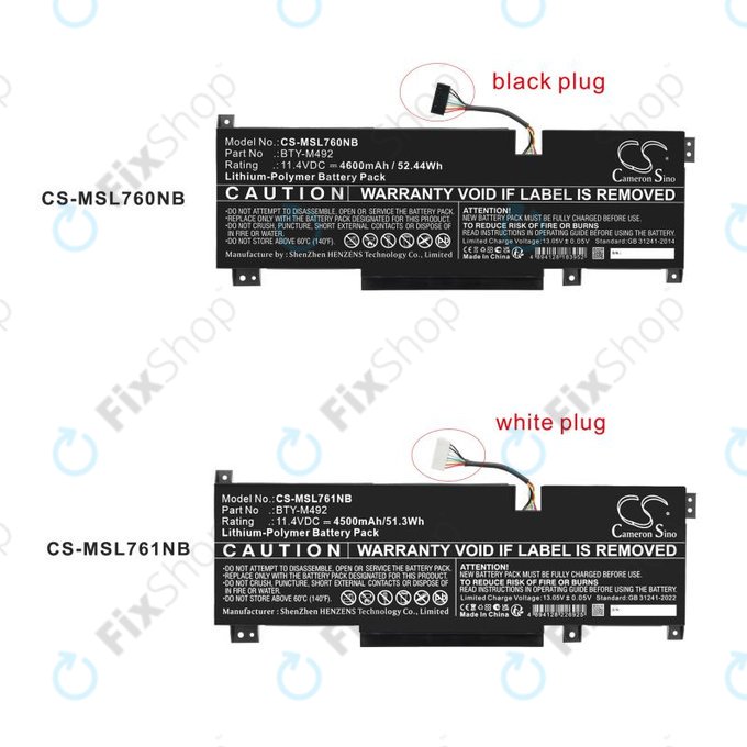 Baterija za MSI Pulse GL76, Katana GF66, Bravo 15, Crosshair 17, 4600mAh, Li-Pol, 11.4V, BTY-M492, HQ