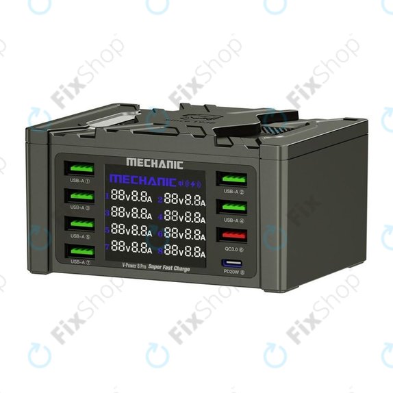Mechanic V-Power 8 Pro - USB servisna stanica za punjenje s USB-C i USB 3.0