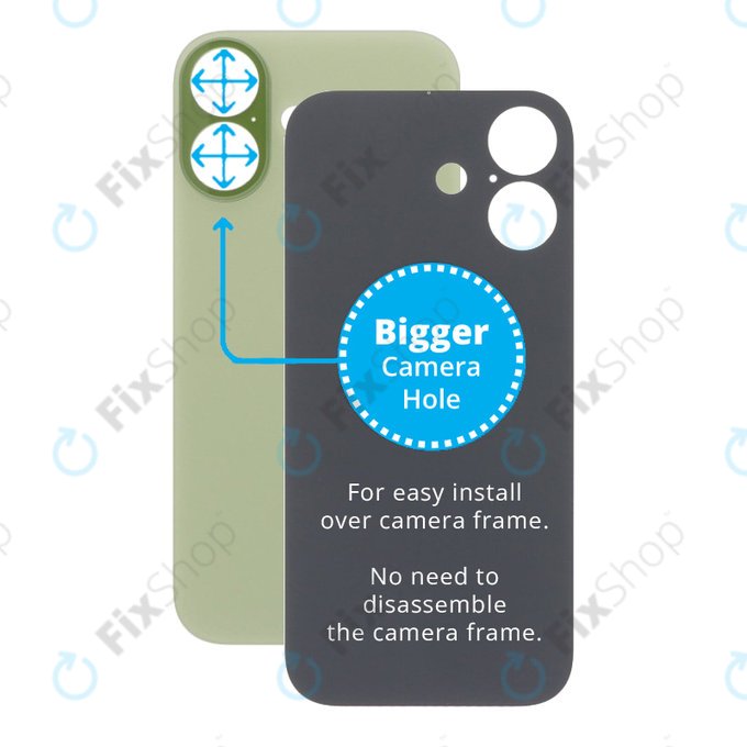 Apple iPhone 17 - Staklo stražnjeg kućišta s većom rupom za kameru (Sage)